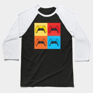 PS5 Pop Art Video Game Controllers Baseball T-Shirt